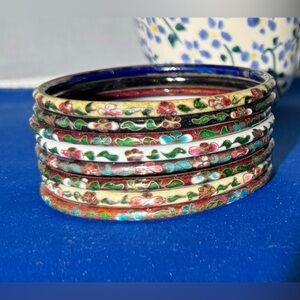 Cloisonné bangle bracelets